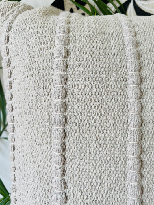 HANDLOOM WOVEN COTTON CUSHION COVER 50X50 CM