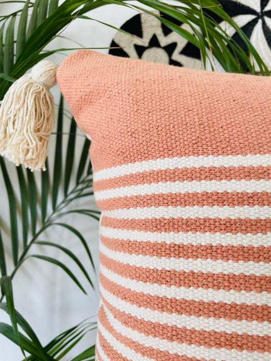 HANDLOOM WOVEN COTTON CUSHION COVER 50X50 CM