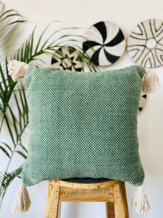 HANDLOOM WOVEN COTTON CUSHION COVER 50X50 CM