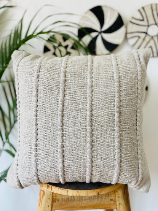 HANDLOOM WOVEN COTTON CUSHION COVER 50X50 CM